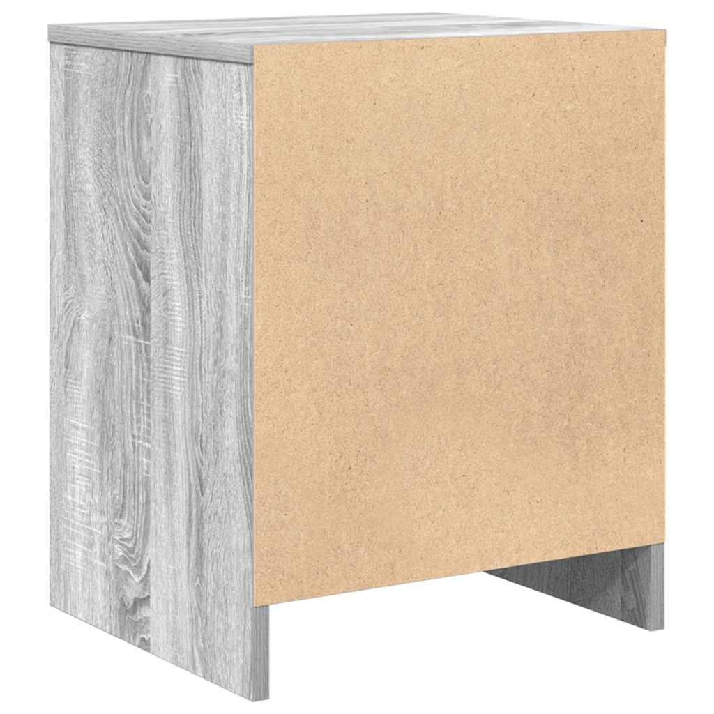 Sängbord 2 st med låda grå sonoma 40x34x50 cm