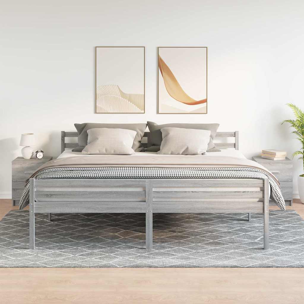 Sängbord 2 st med 2 lådor grå sonoma 40x36x50 cm