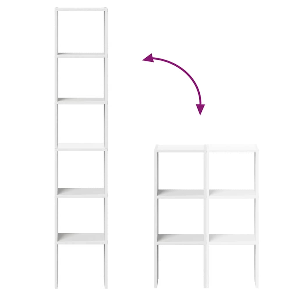 Bokhyllor 2 st stapelbara vit 30x30x80 cm konstruerat trä