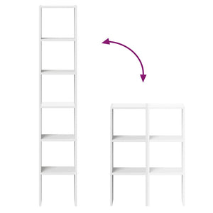 Bokhyllor 2 st stapelbara vit 30x30x80 cm konstruerat trä