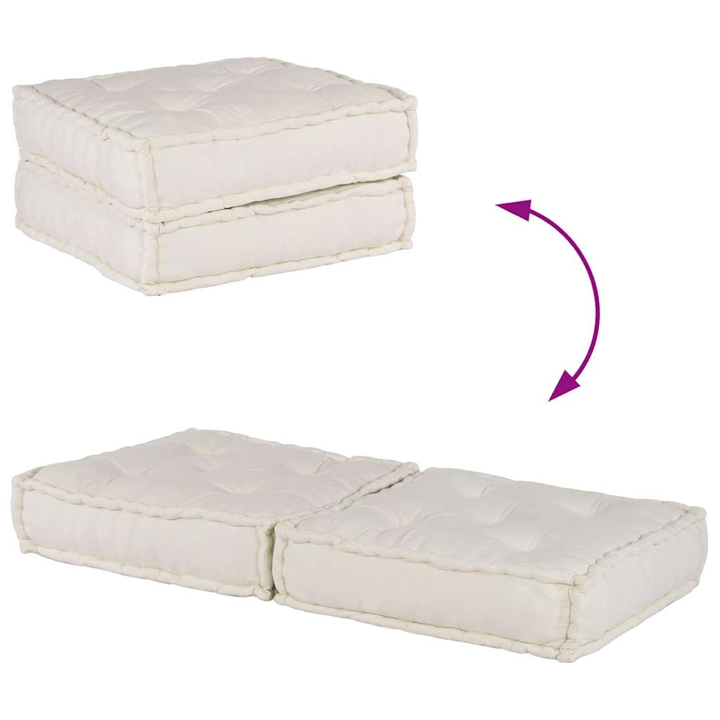 2-sits modulsoffakrämfärgat tyg 140x70x36