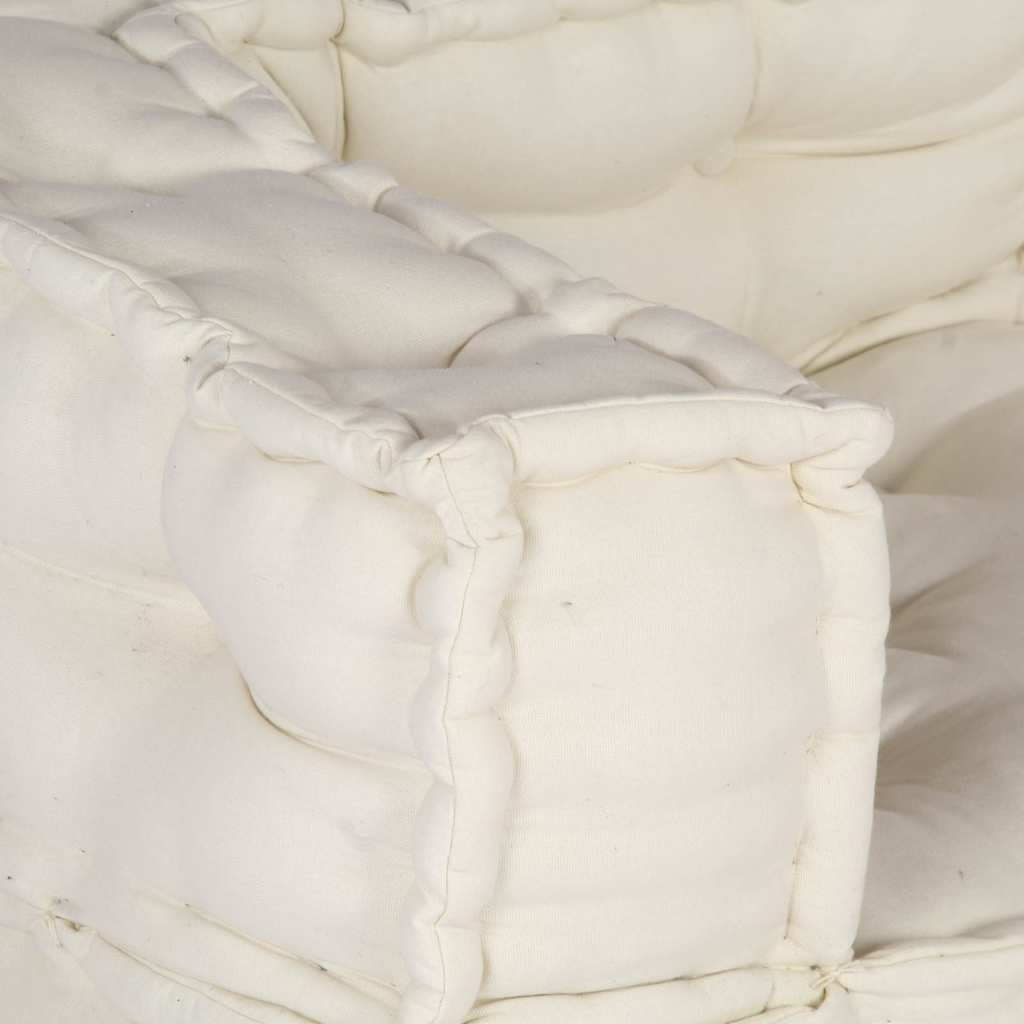 2-sits modulsoffakrämfärgat tyg 140x70x36