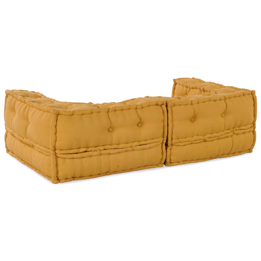 2-sits modulsoffa gul 140x70x36 tyg