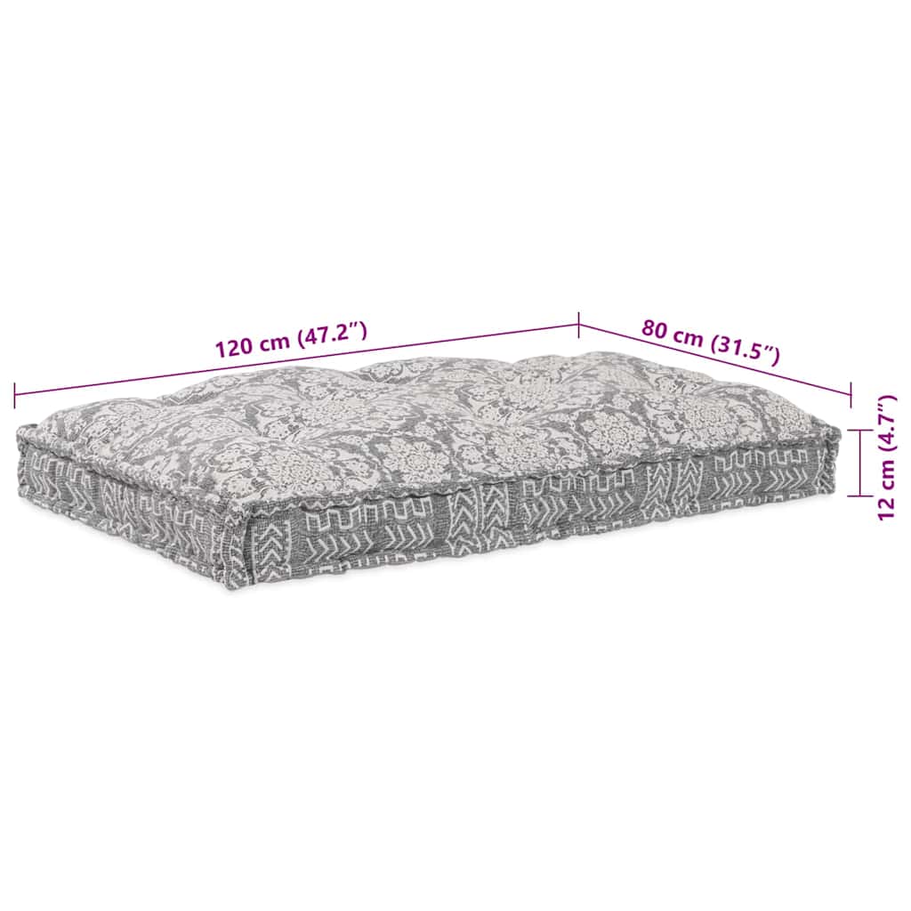 Soffkudde Ljusgrå 120 x 80 x 12 cm tyg