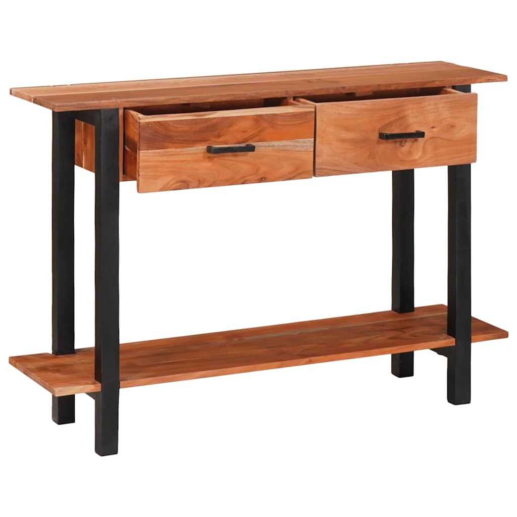 Konsolbord med låda med hylla Brun och svart 110 x 30 x 75 cm