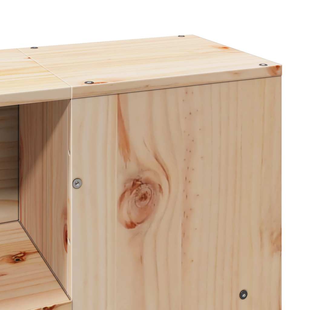 Säng med bokhylla utan madrass 140x200cm massiv furu