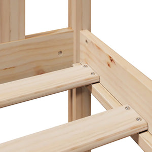 Säng med bokhylla utan madrass 140x200cm massiv furu