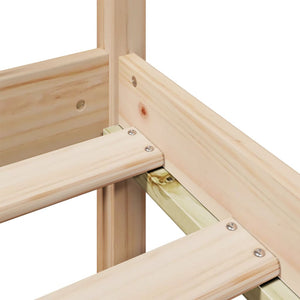 Säng med bokhylla utan madrass 160x200cm massiv furu