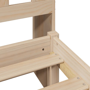 Säng med bokhylla utan madrass 180x200cm massiv furu