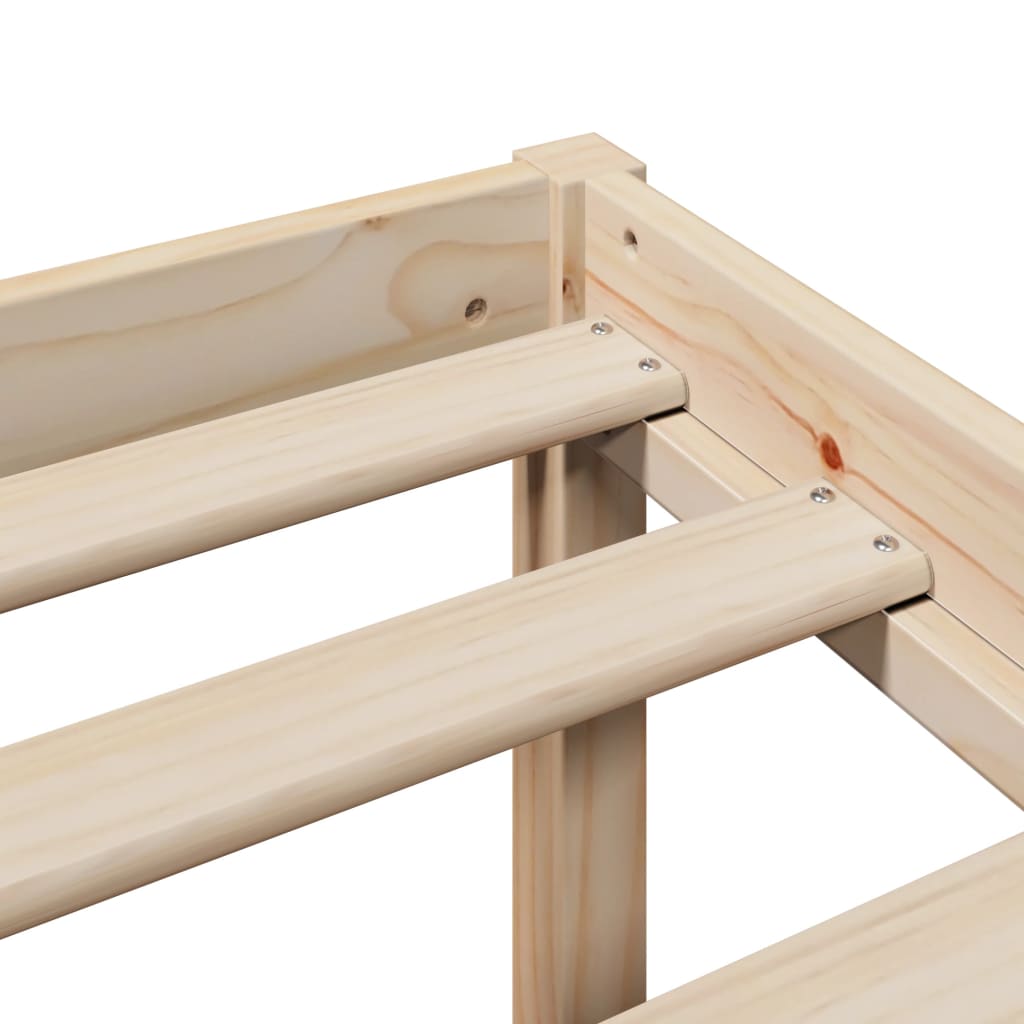 Säng med bokhylla utan madrass 140x200cm massiv furu