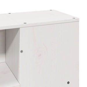 Säng med bokhylla utan madrass vit 140x200cm massiv furu