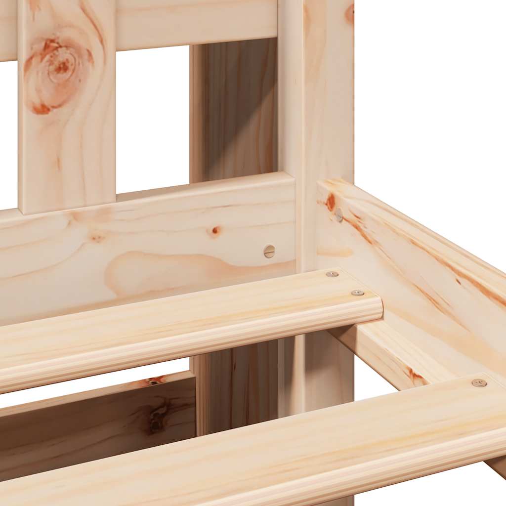 Säng med bokhylla utan madrass 90x190cm massiv furu