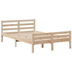 Säng med bokhylla utan madrass 135x190cm massiv furu