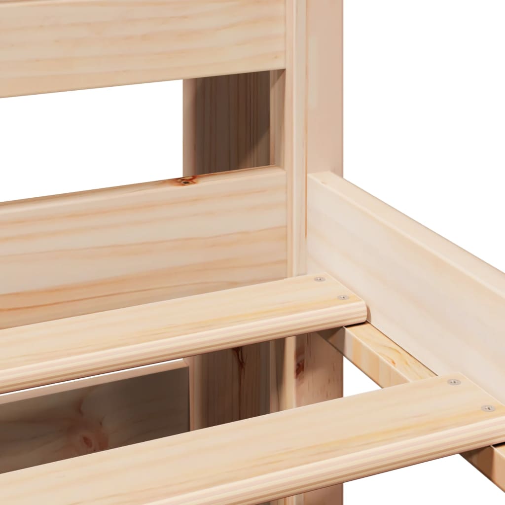 Säng med bokhylla utan madrass 90x200cm massiv furu