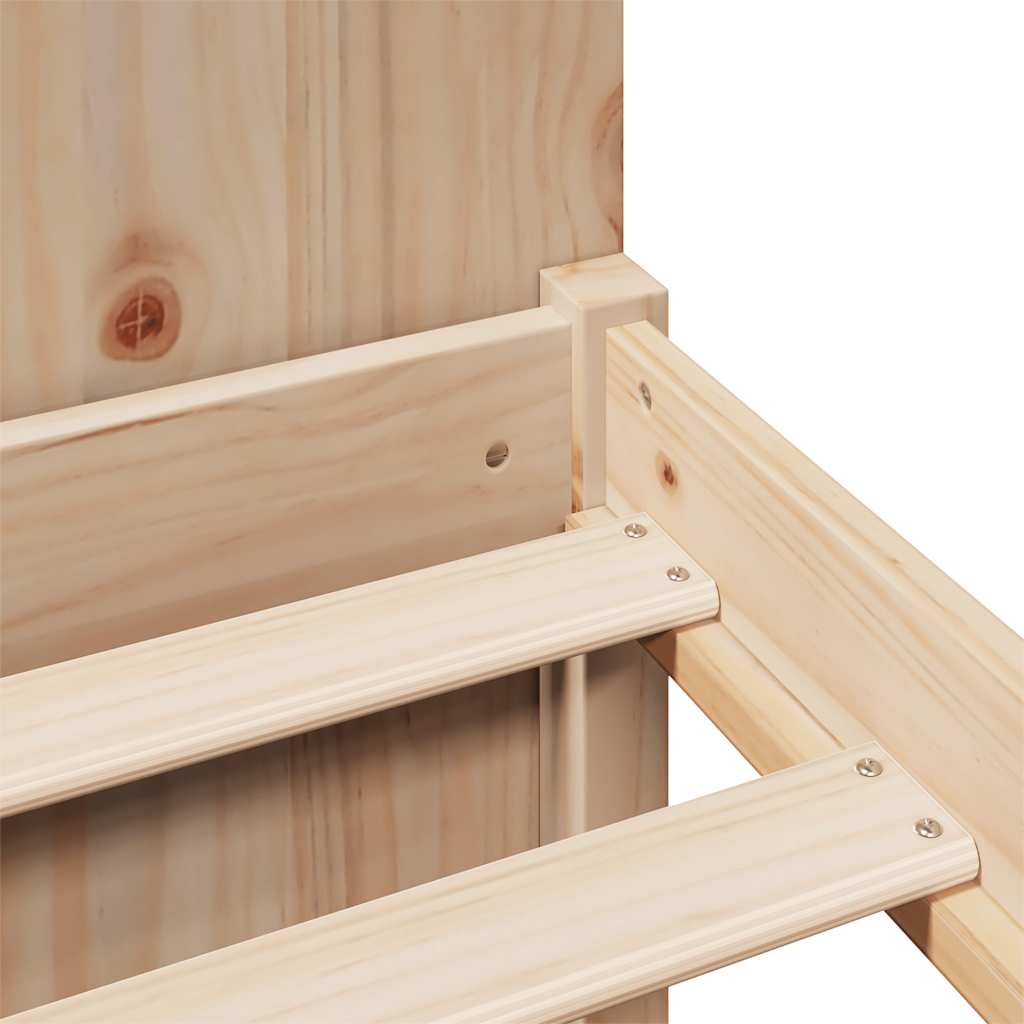 Säng med bokhylla utan madrass 135x190cm massiv furu