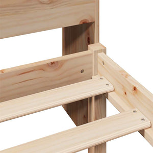 Säng med bokhylla utan madrass 75x190cm massiv furu