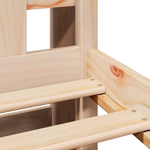 Säng med bokhylla utan madrass 75x190cm massiv furu