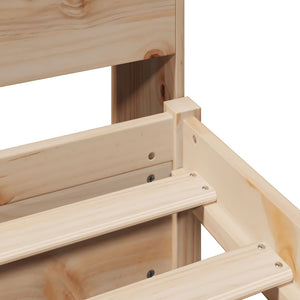 Säng med bokhylla utan madrass 75x190cm massiv furu