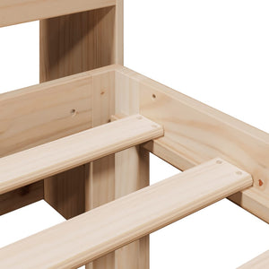 Säng med bokhylla utan madrass 100x200cm massiv furu