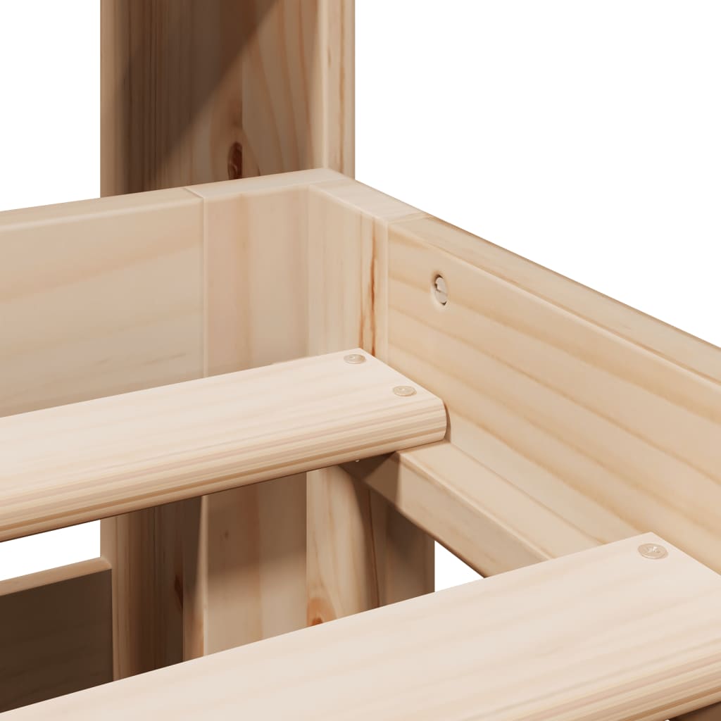 Säng med bokhylla utan madrass 180x200cm massiv furu