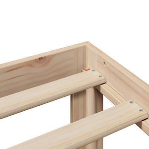 Säng med bokhylla utan madrass 120x190 cm massiv furu