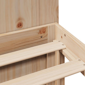 Säng med bokhylla utan madrass 135x190cm massiv furu