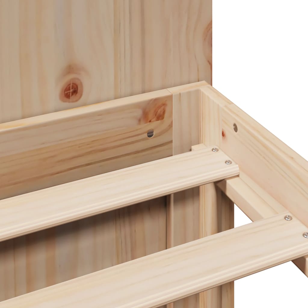 Säng med bokhylla utan madrass 140x190cm massiv furu