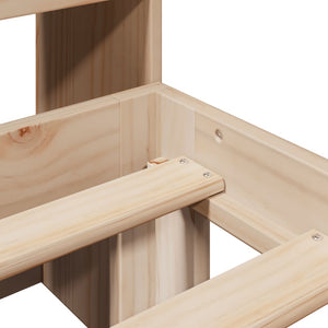 Säng med bokhylla utan madrass 150x200cm massiv furu