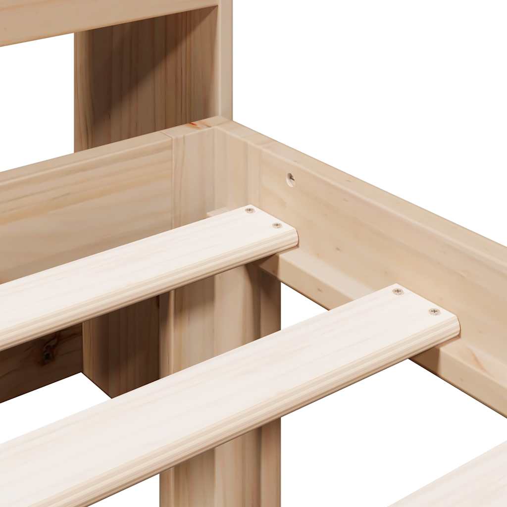 Säng med bokhylla utan madrass 90x190cm massiv furu