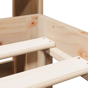 Säng med bokhylla utan madrass 135x190cm massiv furu