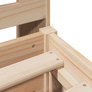 Säng med bokhylla utan madrass 180x200cm massiv furu