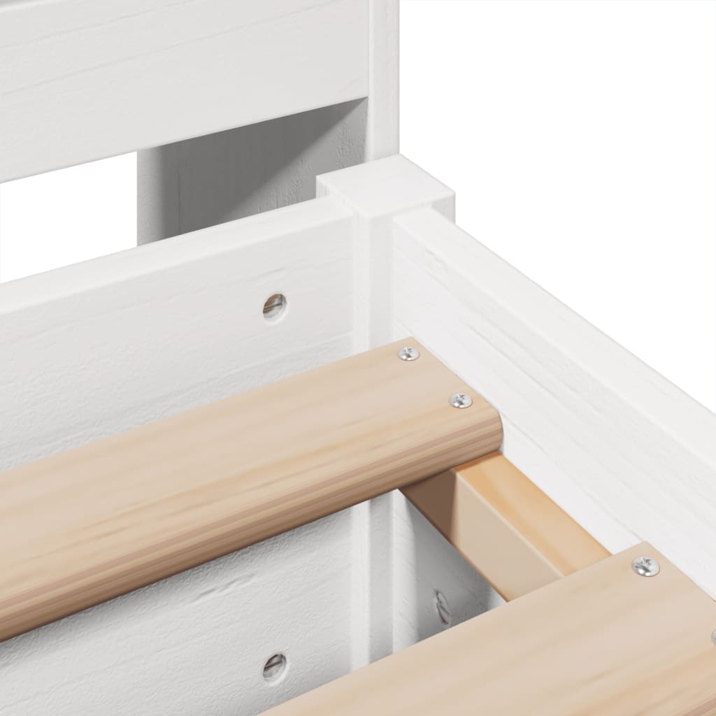 Sängram utan madrass vit 180x200 cm massiv furu