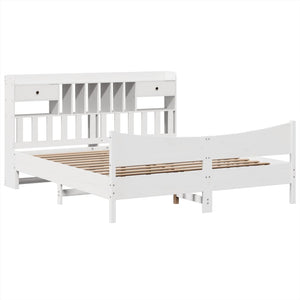 Sängram utan madrass vit 180x200 cm massiv furu