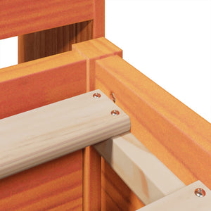 Sängram utan madrass vaxbrun 120x200 cm massiv furu