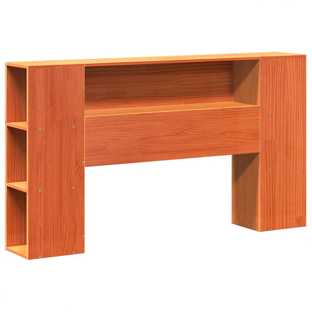 Sängram utan madrass vaxbrun 140x190 cm massiv furu