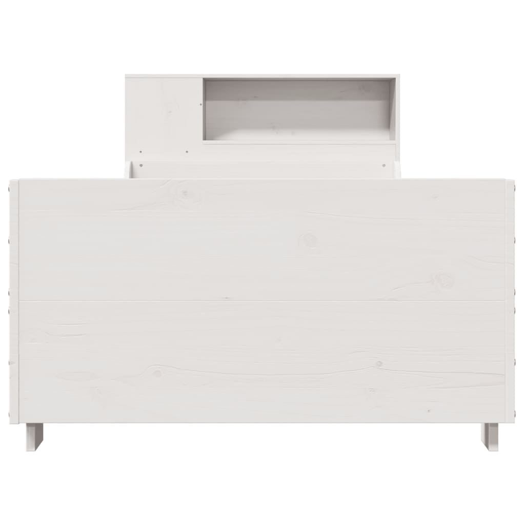 Sängram utan madrass vit 75x190 cm massiv furu