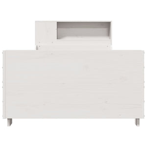 Sängram utan madrass vit 75x190 cm massiv furu