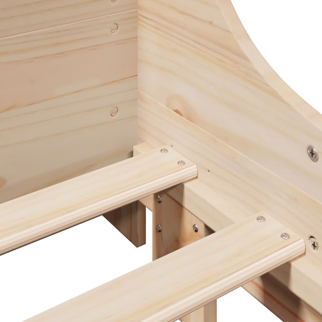 Säng med bokhylla utan madrass 90x200 cm massiv trä