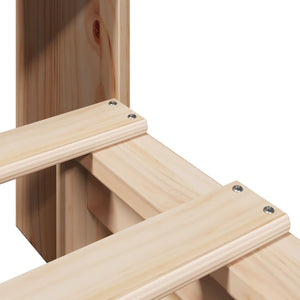 Säng med bokhylla utan madrass 100x200 cm massiv trä