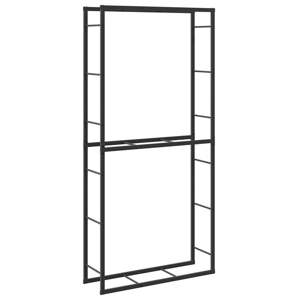 Vedställ svart 100x30x209 cm stål
