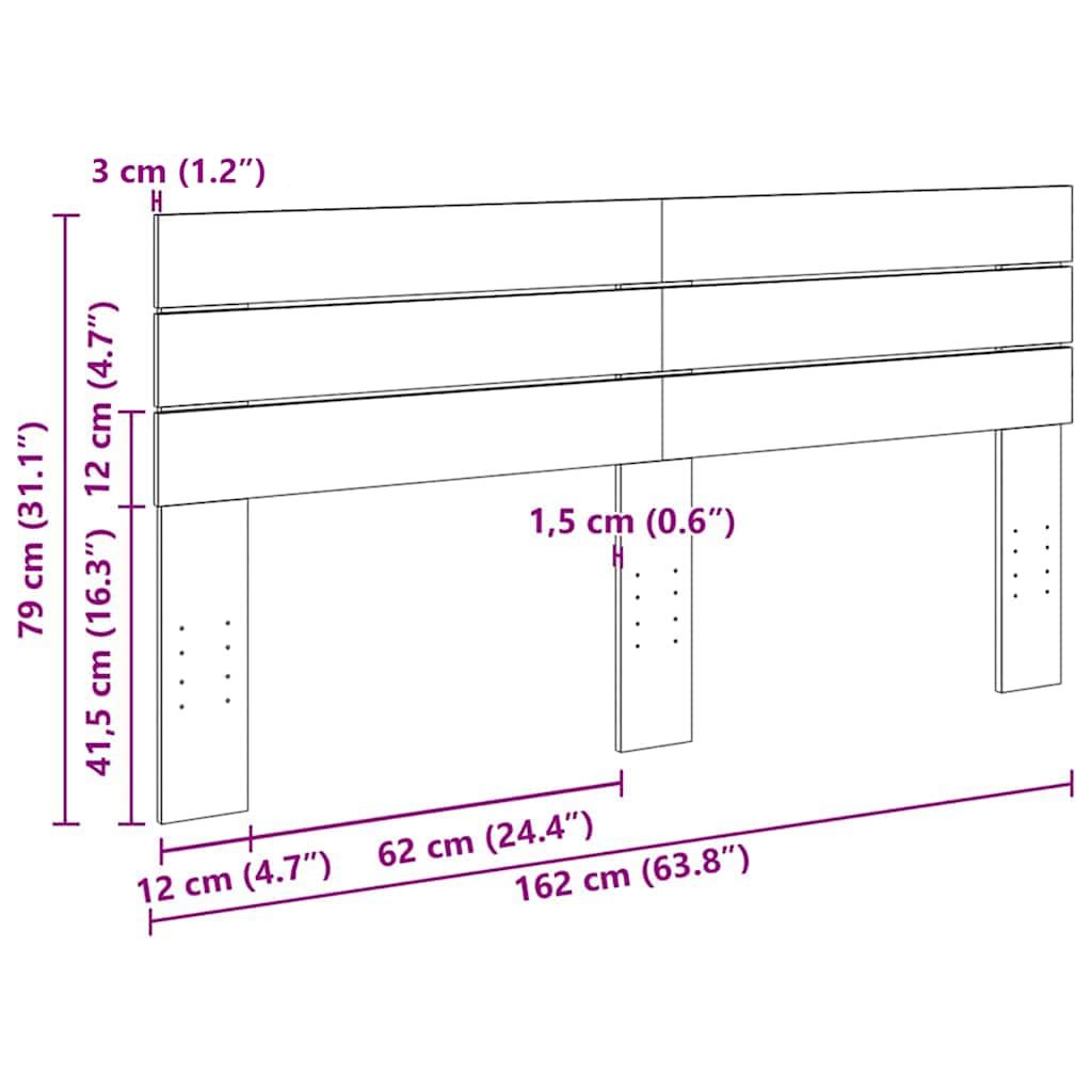 Sänggavel 160 cm massivt trä ek