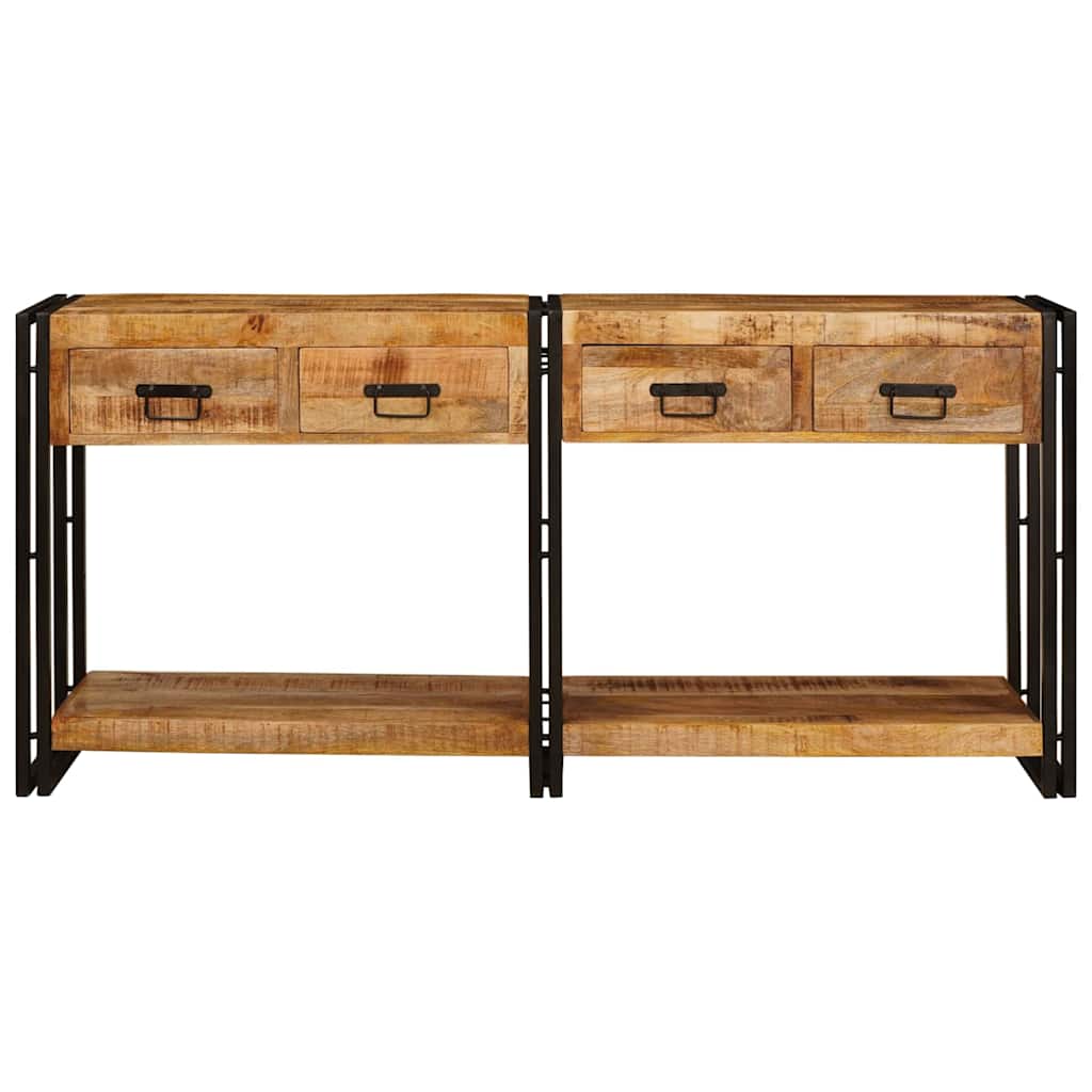Konsolbord 2 pcs Brun 161 x 33 x 75 cm Massivt mangoträ