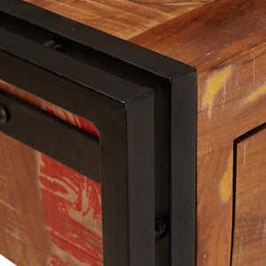 Konsolbord med låda 2 pcs Flerfärgsdesign Solid återvunnen trä