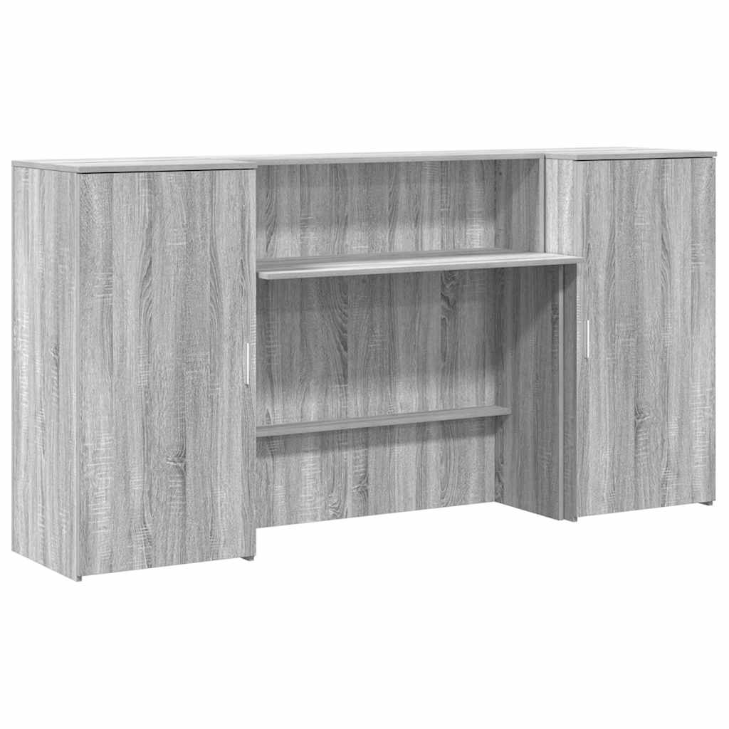 Receptionsdisk grå sonoma 200x50x103,5 cm konstruerat trä