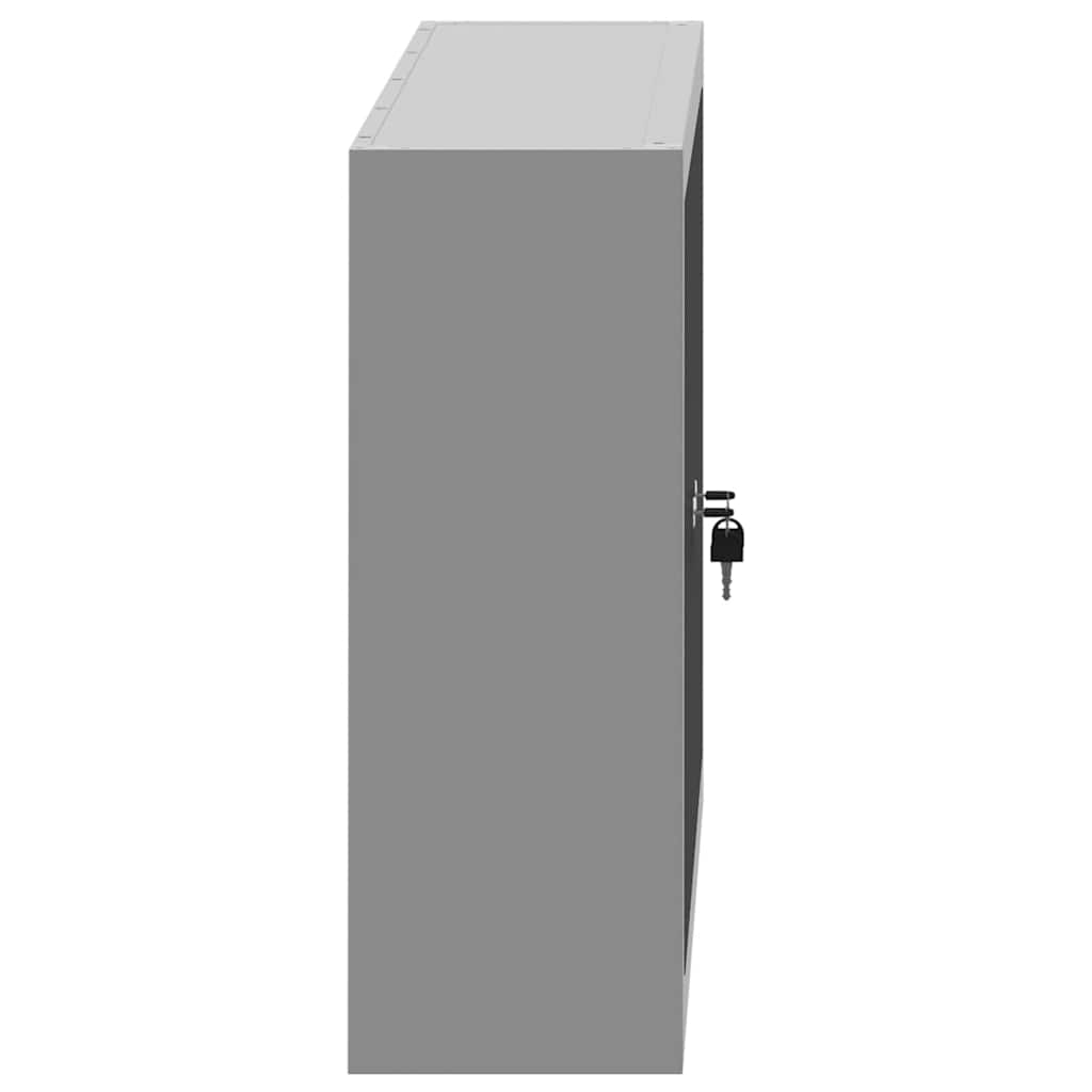 Verktygsskåp med hylla med lås Svart och Grå 50 x 20 x 55 cm