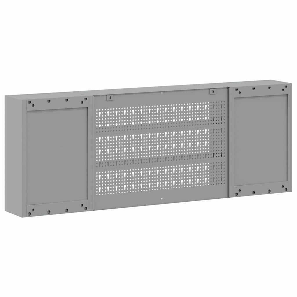 Verktygsskåp med hylla med lås Svart och Grå 50 x 20 x 55 cm