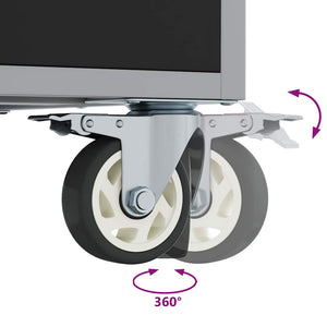 Arbetsbänk med hylla med hjul Svart och Grå 75 x 45 x 85 cm