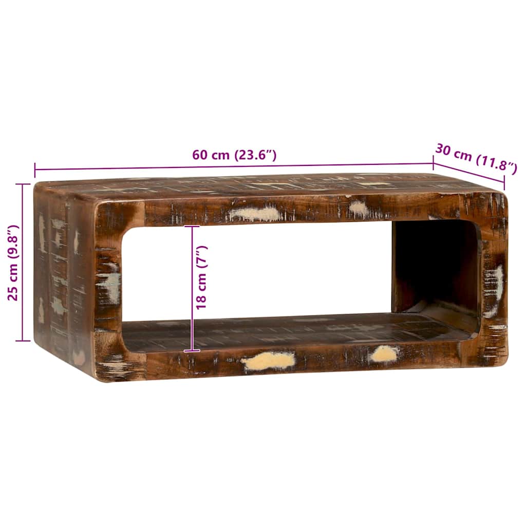 TV-skåp Flerfärgsdesign 60 x 30 x 25 cm Massivt återvunnet trä