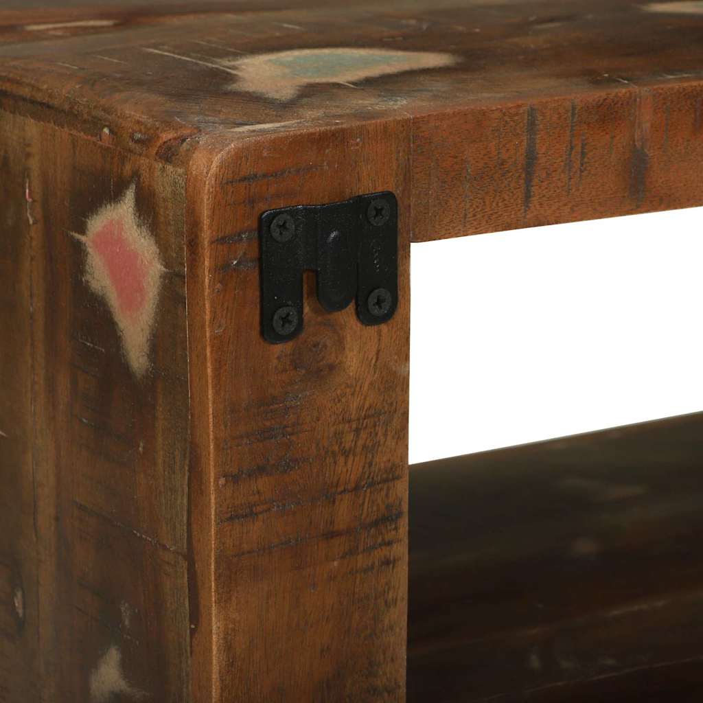 TV-skåp Flerfärgsdesign 80 x 30 x 25 cm Massivt återvunnet trä