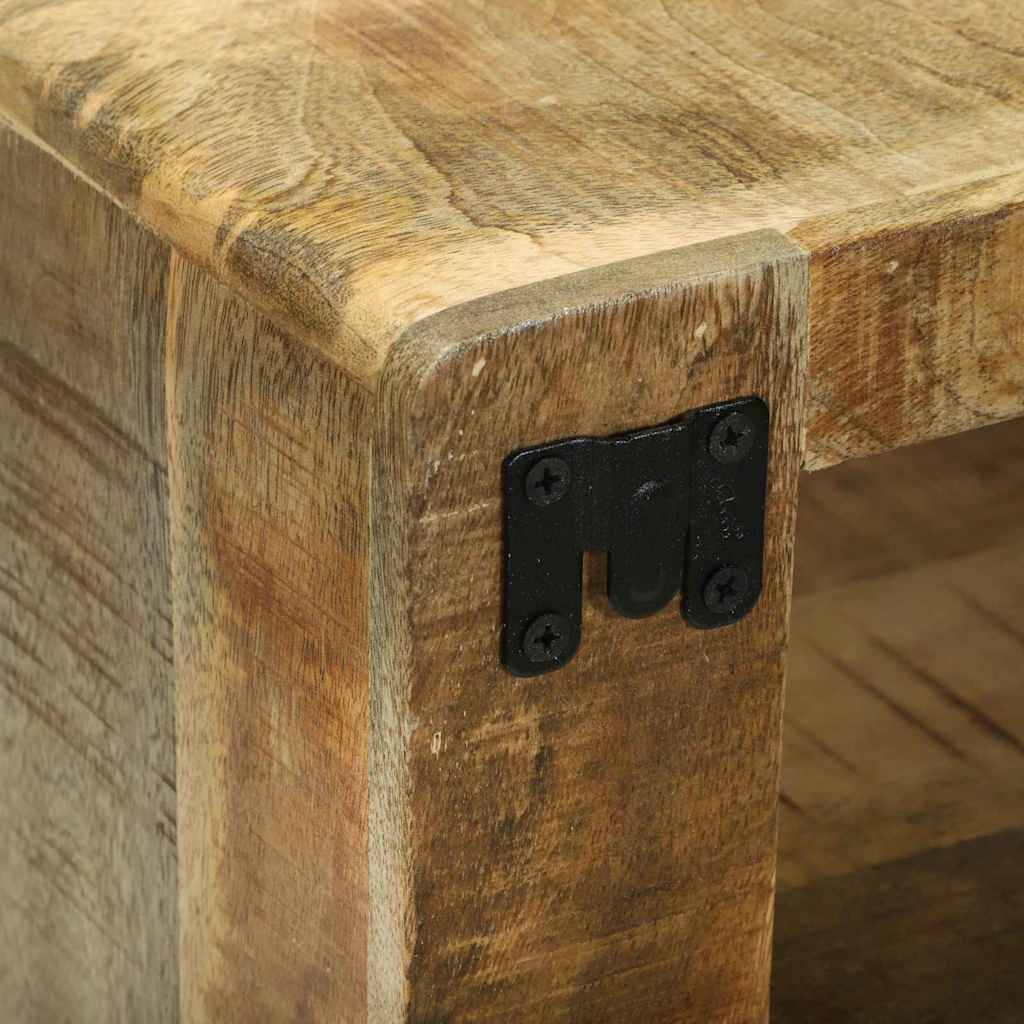 TV-skåp med förvaring med hylla 3 pcs Brun Massivt Mangoträ